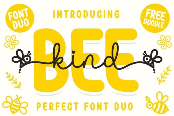 Bee Kind Duo: Playful Script Fonts for Editors