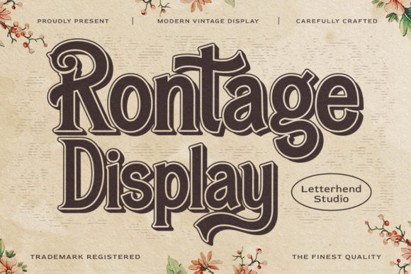Rontage Display: A Vintage Serif Typeface for Editorial Design