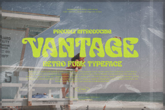 Vantage Retro Funk Typeface for Editorial Design